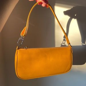 By Far Rachel Shoulder Bag, Orange Embossed